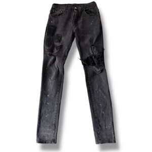 AMIRI Military Patch Painted Jeans Black Size 34